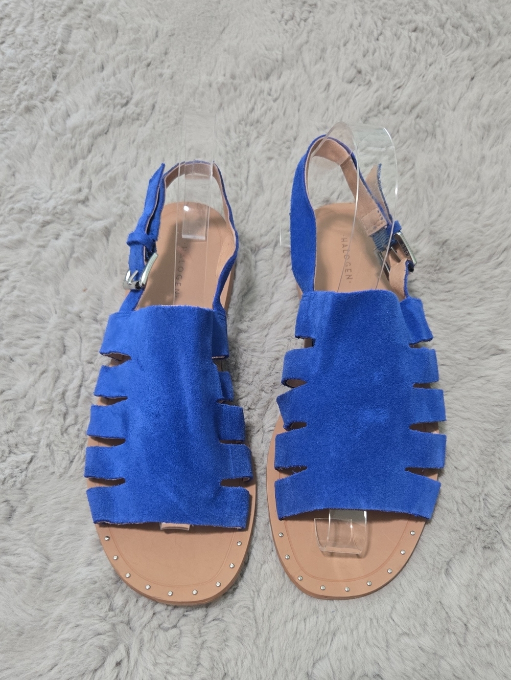 Halogen Jannie Cutout blue suede Slingback Sandals size 8.5